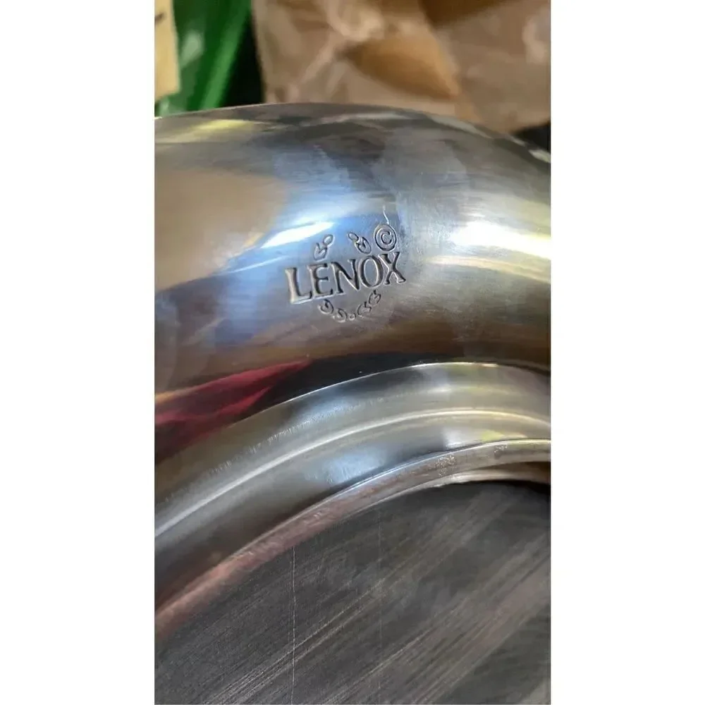 Lenox Spyro Metal Cheese and Cracker Marble Plate